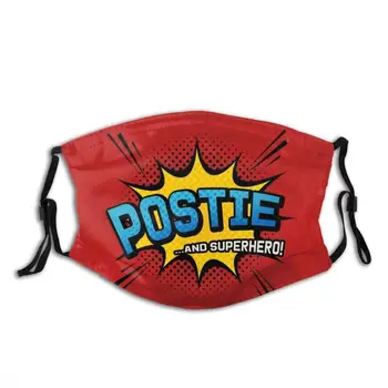 Postie & Superhrdina - Komické Knihy Štýl Tvár Masku S Filtrom Masku Na Tvár Poštových Pracovník Royal Mail Sociálne Dištancovanie Karantény Nhs