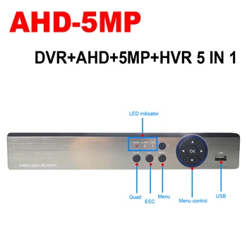 4CH AHD DVR 5MP 4MP 1080N 720P Video Dohľad Bezpečnostné CCTV HD Rekordér Hybridný Rekordér pre IPC Analógový AHD CVI TVI CVBS