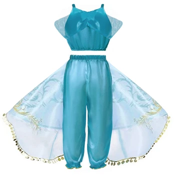 Vianoce, Halloween Princezná Jasmine Kostým Dievčatá Aladdin Belle Tanečné Šaty, Karneval, Deti Arabského Oblečenie Fantasia Jazmín