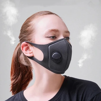 Anti Maska proti Prachu Anti PM2.5 Znečistenia Tvár, Ústa Respirátor Black Priedušná Ventil Maska Filter 3D Úst Kryt Muži Ženy Unisex