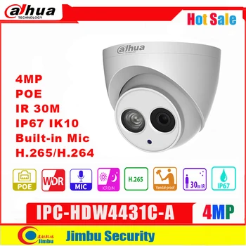 Dahua IP Kamera 4MP Poe IPC-HDW4431C-A IR30M Mini Kamera H. 265 H. 264 IVS WDR Vstavaný MIKROFÓN cctv siete viacerých jazykových ONVIF