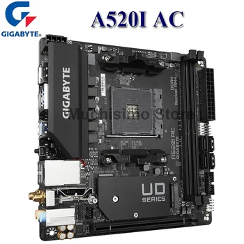 Pätica AM4 Gigabyte A520I AC Doske DDR4 64GB PCI-E 3.0 Kompatibilný s HDMI DisplayPort AMD 5100(O. C.)MHz A520 M. 2 Doske