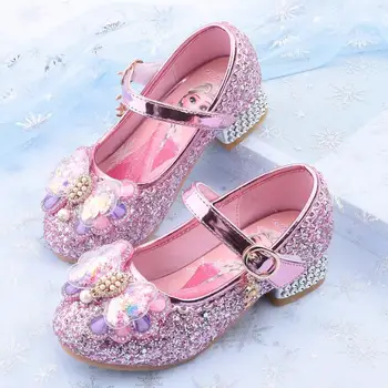 Disney detské crystal topánky nové dievčenské jednej topánky Mrazené 2 elsa Princezná topánky Sophia pódium zobraziť topánky, vysoké podpätky