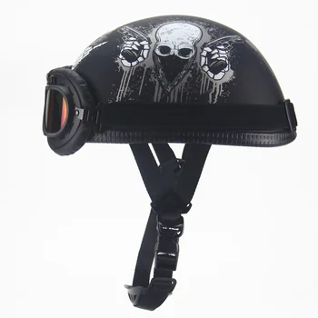 Motocykel, Skúter Otvorené Tvár Pol Prilba s Clonu, UV žiareniu, Okuliare Retro Vintage Štýle Unisex jet retro capacete 