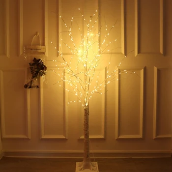 Svetelné Strom Svetlá LED Simulácia Strom Svetlá Biela Breza Strom Svetlá Domáce Dekorácie Strom Osvetlenie, Batérie