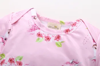 2018 Jar/Leto Baby Girl Romper Novorodenca Deti Oblečenie Pink Rose Roztomilý Jednorožec jumpsuit Babe Deti Oblečenie