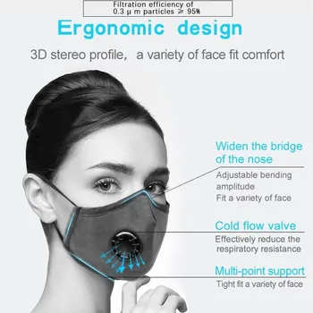 4Pcs Umývateľný PM2.5 Masku na Tvár Rodiny Set S Respirátor Bavlna Ultra-Pohodlný Opakovane Znečistenia-dôkaz Úst Kryt 2 Dospelí, 2 Deti