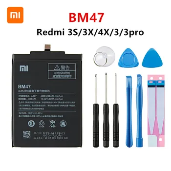 Xiao mi Pôvodnej BM47 4100mAh Batérie Pre Xiao Redmi 3S 3X Redmi 4X Redmi 3 / 3pro BM47 Náhradné Batérie +Nástroje