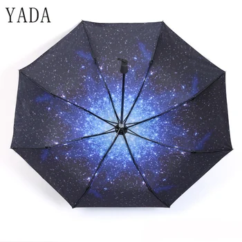 YADA Fashion Star Sky Vesmíru Dáždnik Slnečný Dážď Ženy uv Dáždnik Pre Ženy Vetru Príručka Skladacie Dáždniky Parasol YS663