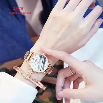 Luxusné Dámske hodinky 2020 Ženy Hodinky Náramok Nastaviť Módne Retro Quartz Náramkové Hodinky Žena Náramkové hodinky Pre Ženy Hodiny