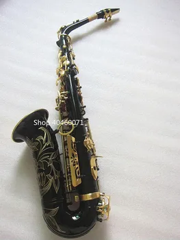 Zbrusu Nový Vysoko Kvalitné Saxofón Alto Eb 875 Čierna Zlatá Striebrenie Saxofón Hudobné Nástroje Odbornej Sax a v Prípade