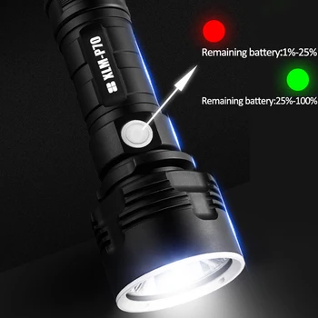 LIitwod xhp70.2 250000cd Výkonné LED Baterka USB Nabíjateľné 18650 26650 batérie Najjasnejšie pochodeň lampa pre Kempovanie, rybárske