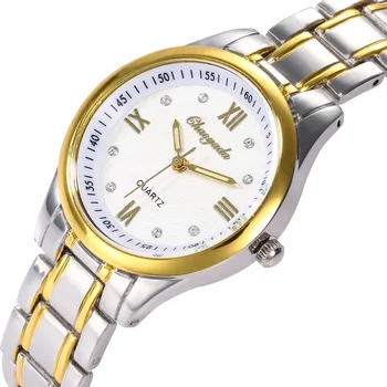 Striebro Zlato Ženy Hodinky Študent Luxusná Značka Nové Módne Quartz Nerezové Náramkové hodinky Zegarki Damskie na Darček