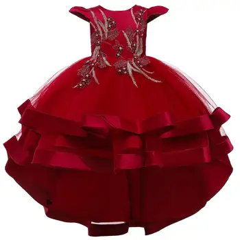 BH-5018#Dievča nosenie Flower boy šaty svadobné, Vianočné party šaty Bean prášku zelený Burgundsko detských odevov, veľkoobchod