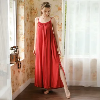 Roseheart Ženy Móda Žena Červená Sexy Sleepwear Nightdress Dlhé Špagety Popruh Odev Sleepshirts Nightgown Sleepwear