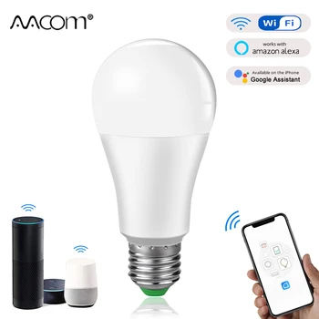 15W WiFi Smart Žiarovky Ampoule LED E27 B22 Inteligentné Lampy lampada Pracovať S Echo alexa google Asistent, Ovládanie Hlasom