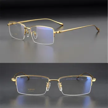 Zerosun zlato rámu okuliarov mužov Titánové Okuliare mužov Značky Okuliarov na Predpis Krátkozrakosť Optický Objektív
