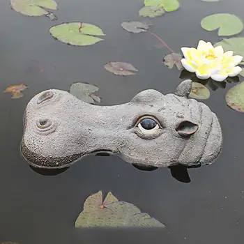 Hroch Krokodíla Hlavu Prírodné Živice Rybník Float S Ochranným Povrchom Realistické Plávajúce Park Bazén, Rybník Dekorácie