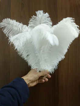 10-100 pc kvalitné biele pštrosie perie, 14-16 cm / 35-40 cm, DIY svadobné dekorácie