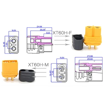 5 Pár XT60H RC Lipo Batérie Konektor S Plášťom Bývanie Žena / Muž XT60 Napájací Konektor Shell