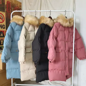 Privathinker Zimné Žena Farbou Vetrovka 2020 Nové Teplé Kórejský Streetwear Dlho Žena Kabát Zahustiť Zips Módne Oblečenie