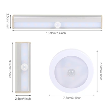9 - 50 cm USB Nabíjateľné LED Nočné Svetlo Snímač Pohybu Bezdrôtovej Nočné Lampy, Kuchyne, Schody, Skrine, Skriňa, Spálne, Lampa