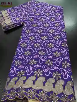 NIAI Afriky Nigérijský Suché Textílie, Čipky 2020 Vysoká Kvalita Bavlnenej Čipky Textílie Swiss Voile Čipky Vo Švajčiarsku S Kamennými XY3306B-6