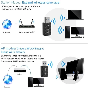 5 ghz WiFi Adaptér USB 3.0 Dlhý Rad Anténu WiFi, Ethernet Adaptér Wi-Fi Dongle Pre PC, Notebook 1300M Wi-Fi Prijímač Sieťová Karta