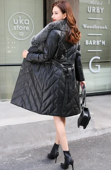 Zimný Kabát Ženy Oblečenie 2020 Fox Ovčej Kožušiny Golier Dolu Kabát Žena Reálne Originálne Kožené Bundy kórejský Vintage Topy ZT4925