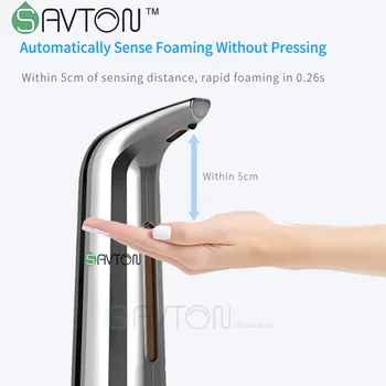 SAVTON 400 ml Tekuté Mydlo Automatický Dávkovač Mydla Smart Touchless Senzor Ručne umyť Pre Domáce Kúpeľňa Dodávky