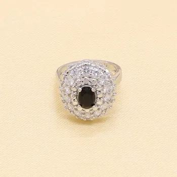 Strieborné Svadobné Šperky Sady Pre Ženy Black Napodobňované Emerald Crystal Biele Zirkóny Náhrdelník S Príveskom, Náušnice, Prsteň Náramok
