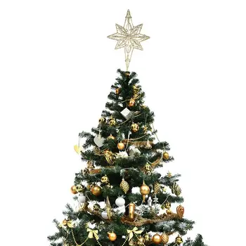 Aníz Hviezda Strom Vňaťou Zlaté Hviezdy Sviatok Vianočný Strom Vňaťou Železa Hviezda Festivalu Treetop Dekor na Domácej Strane Bez Svetla