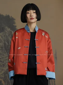 Ženy Čínsky Štýl Qipao Topy Tradičné Orientálne Oblečenie Retro Móda A Coats Tang Vyhovovali Tlač Vest Bežné Blúzka Viest,