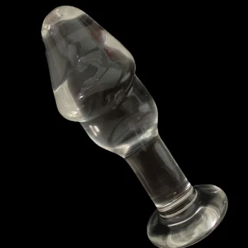 Veľké presklené falošné dildo crystal análny zadok plug korálky unisex falošné dildo sexuálne hračky pre muž žena