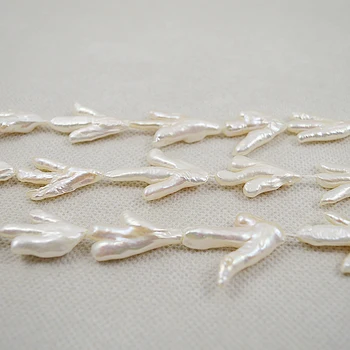 Terisa Jedinečný 15inch Oblasť Biele Biwa Kuracie Nohy Reálne Sladkovodné Perly Voľné Korálky Ideálny DIY Pearl Šperky Pekné Ženy Darček
