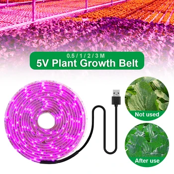 LED Rásť Svetlo celé Spektrum USB Rásť Svetlo Pásky 0,5 m 1m 2m 3m 2835 SMD DC5V LED Phyto Pásky pre Osiva Rastliny, Kvety Skleníky