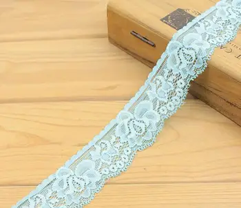 10 metrov, krásny úsek Vyšívané šitie príslušenstvo svadobné party dekorácie čipky pásky 3,5 cm široký elastický čipiek výbava