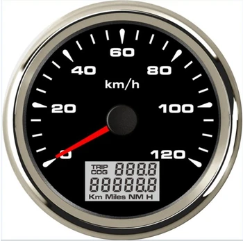 12V/24V 85mm GPS Tachometer Obrysy, 0-120 km/h Vodotesný Rýchlosť Odometers Rýchlosť Míľometre Výlet Rozchod Ozubené koleso pre Auto