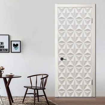 3D Stereo Biele Sadrové Textúra Geometrický Vzor nástenné Maľby, Tapety Moderné Jednoduchá Obývacia Izba Domova PVC Art 3D Dvere Nálepky