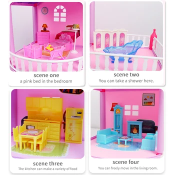 DIY Miniatúrny domček pre bábiky Hračky Deti Zostaviť Casa Doll House Dieťa Ručné Bábkové Dom Hrad Vzdelávacie Hračky Pre Chlapca, Dievčatá Darček