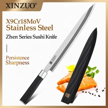 XINZUO Profesionálne 270 mm Filetovanie Nôž Japonský Kuchár Kuchynský Nôž X9Cr18MoV Ocele Sushi, Sashimi z Lososa Nože Darčekovej krabičke