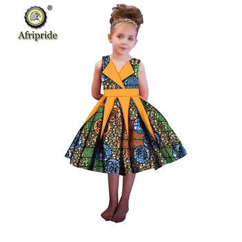 Africké Oblečenie pre Deti detský Africké Dievča Šaty Vosk Dashiki Ankara Deti Tlač Mini Šaty, Košele, Šaty AFRIPRIDE S1940016