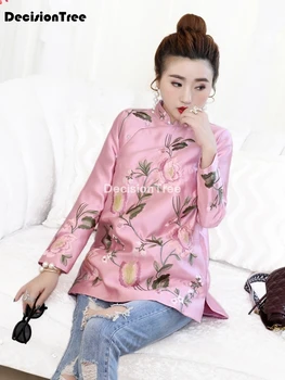 2021 ženy čínske tradičné oblečenie elegantné košele dávnych cheongsam qipao, blúzky, topy čínsky štýl cheongsam, blúzky