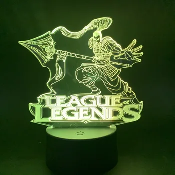 Led Nočné Svetlo Lampy League of Legends Spálne Dekorácie Zhao Xin Nočného pre Deti Darček LOL Novetly Hra Svetla 3D Lampa
