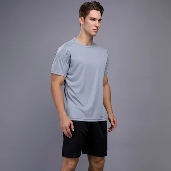 Pánske košele beh T-shirt rýchle sušenie T-shirt beží tričko slim T-shirt pánske športové fitness gym svalov T-shirt
