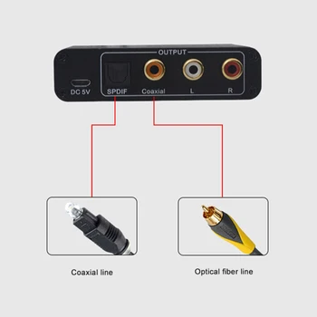 Kompatibilný s HDMI ARC Audio Extractor Audio Adaptér 3,5 mm Stereo Vlákniny Koaxiálny Menič pre Zosilňovač Soundbar Speaker HDTV
