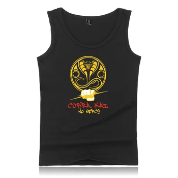 Cobra Kai Karate Kid bavlna tank topy nadrozmerná lete vesta bežné fitness tielko mužov, kulturistike tričko bez rukávov 4XL