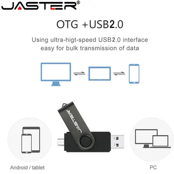 JASTER Najlepšie OTG USB 2.0 Flash Drive cle usb 2.0 stick 4 GB 8 GB 16 GB 32 GB, 64 GB pero jednotky Smartphone kl ' úč