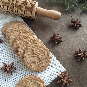 Vianočné Jeleň Drevené Koľajových Pin Razba Pečenie Cookies Rezance Biscuit Fondant Tortu Cesto Vzorované Navi Snowflake