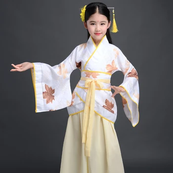 Čínske Tradičné Šaty pre Deti, Biela, Zelená, Žltá, Levanduľová Dospelých Detí Čínske Šaty Dievča Ming Tang Hanfu Cosplay